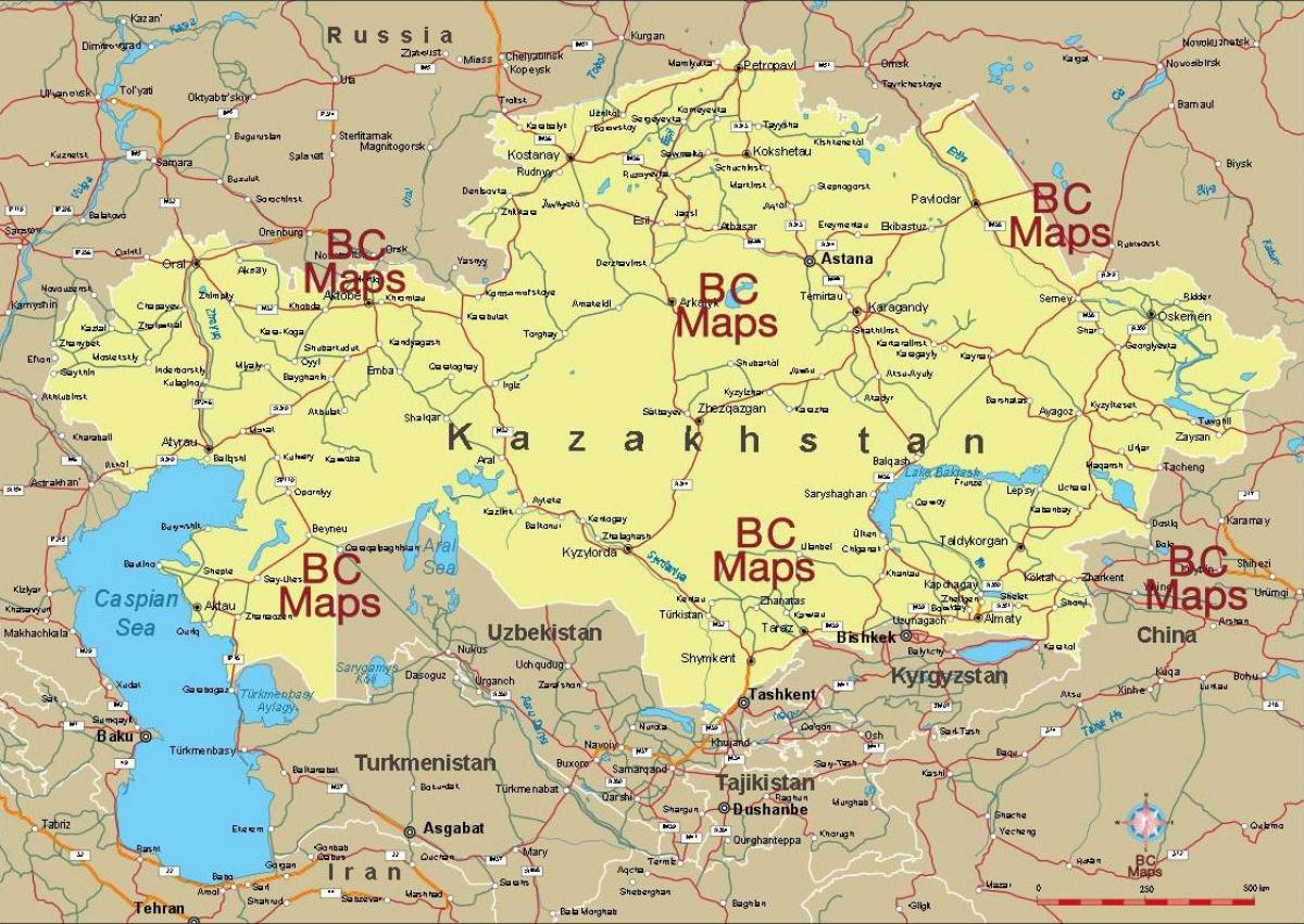 Казахстаны хотуудын газрын зураг