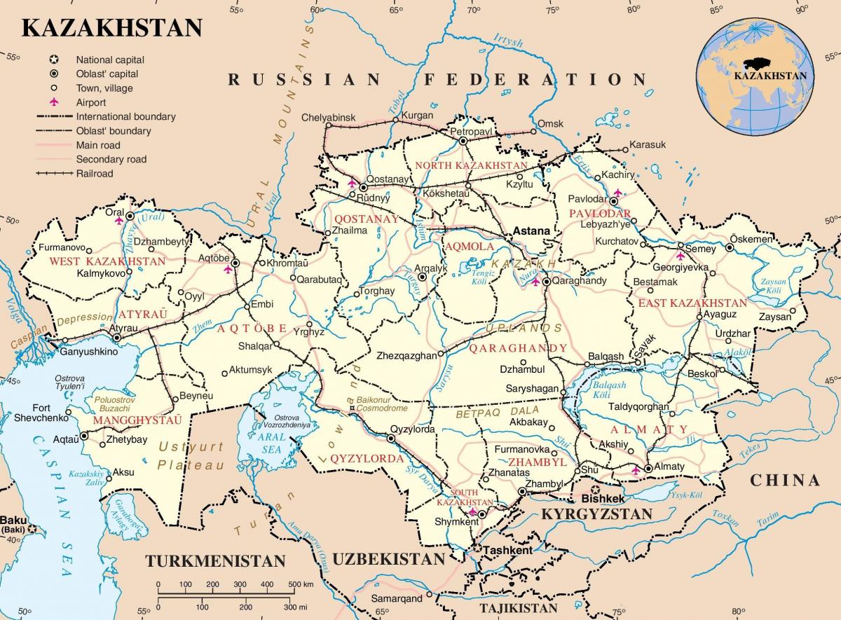 Казахстан улс орны газрын зураг